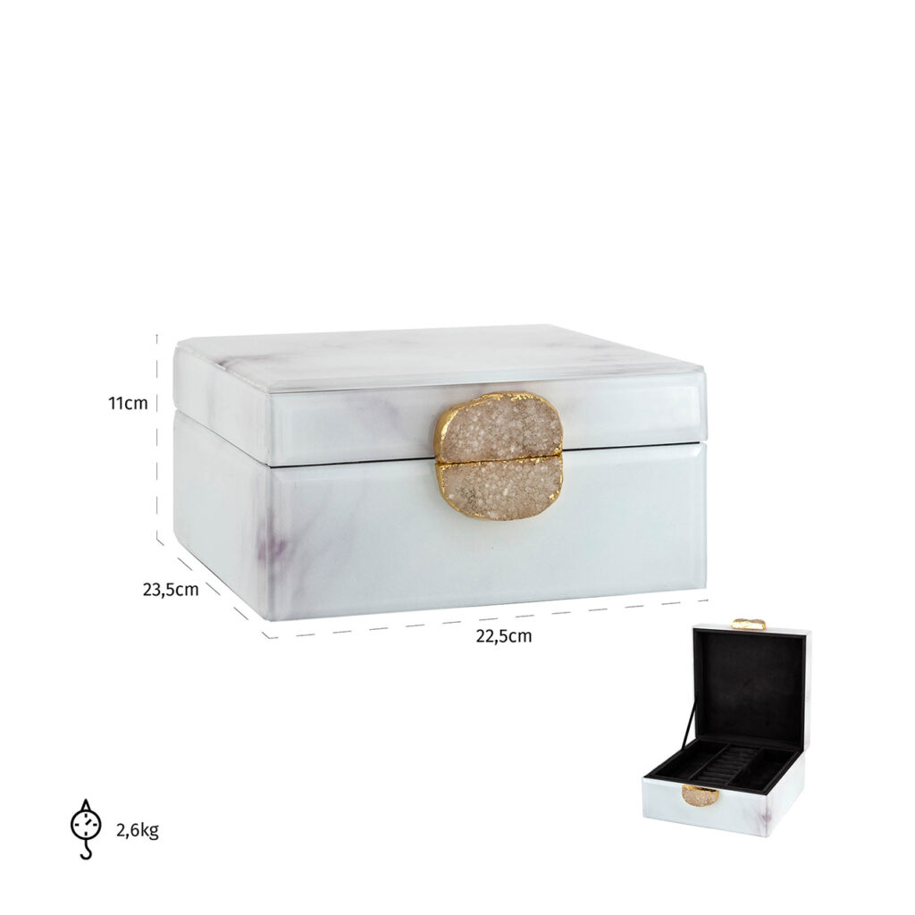 Richmond Interiors Juwelen box Bayou met marmer uitstraling (ZZZ-White)