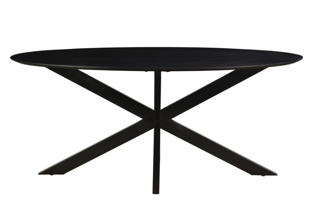 Livingfurn Eettafel Oslo ovaal zwart - 180x90cm