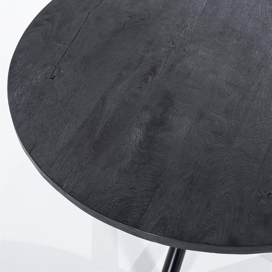 Eleonora Eettafel rond met kruispoot 130cm - zwart