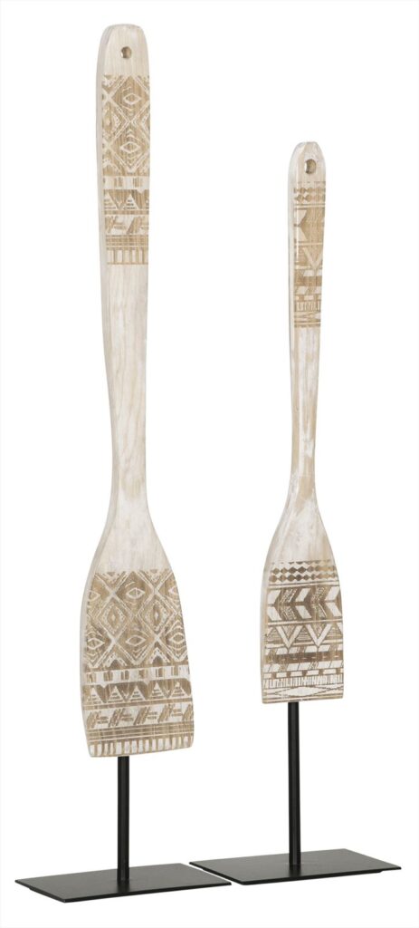 DTP Tribal Spoon whitewash, set of 2 41x12x8 cm / 56x12x8 cm