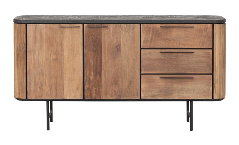 DTP Dresser Soho, 2 doors, 3 drawers,85x160x45 cm, recycled teakwood and mortex