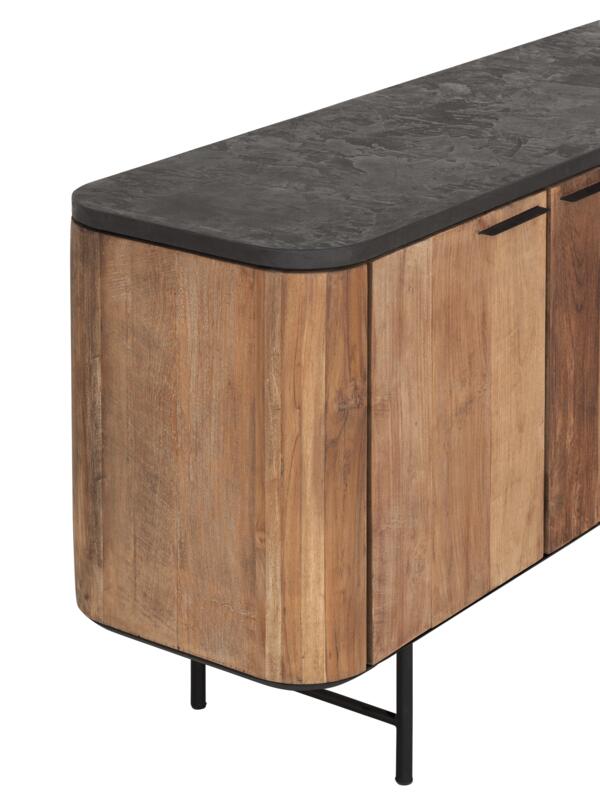 DTP Dresser Soho, 2 doors, 3 drawers,85x160x45 cm, recycled teakwood and mortex