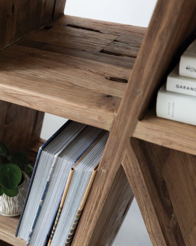 DTP Bookrack Zorro,200x100x30 cm, extreme rustic teakwood